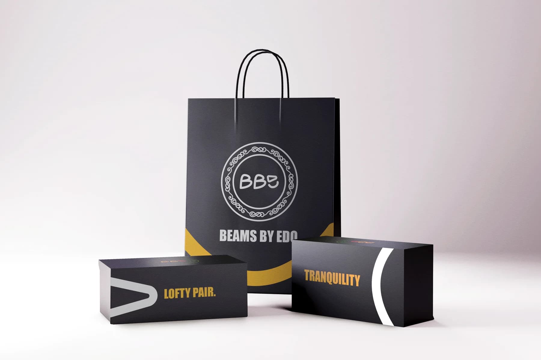 Beams By Edo sportswear packaging mockup
