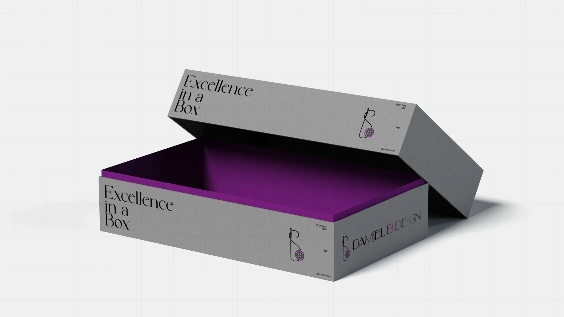 Damsel B Design bespoke fashion packaging mockup