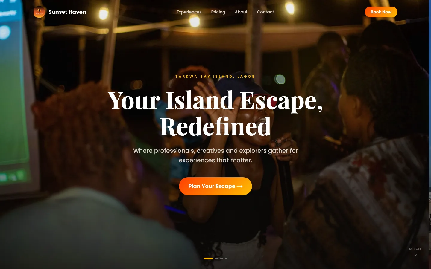 The Sunset Haven homepage
