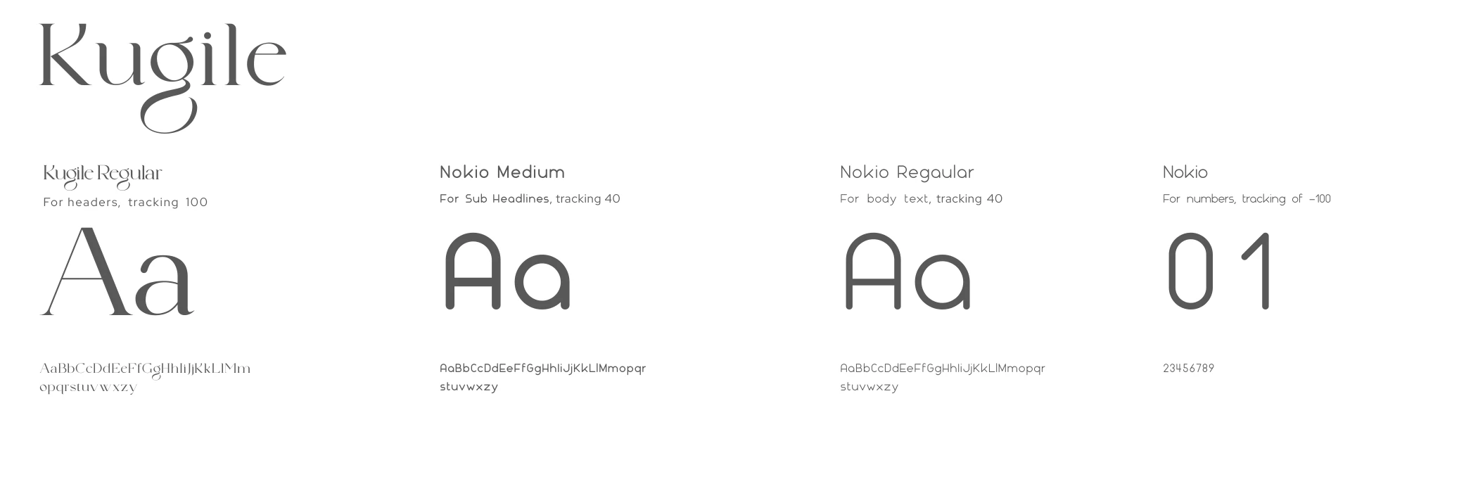 Damsel B Design original typography specimens from the brand guide