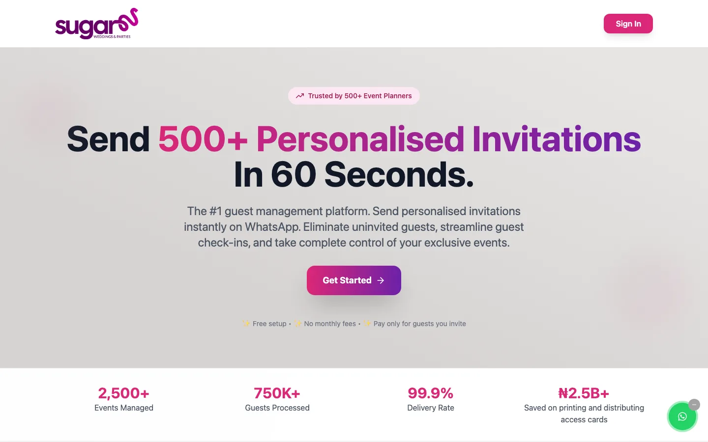 The Sugar Guest Pro homepage